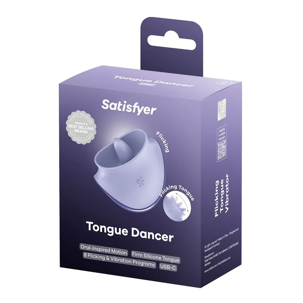 Satisfyer Tongue Dancer - Flicking Stimulator in Purple retail box