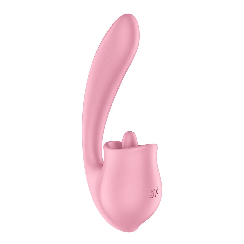 Satisfyer Tongue Genius - Pink USB Rechargeable Vibrator with Flicking Clit Stimulator – Sex toys NZ by Naughtyhut. Discreet delivery nationwide.