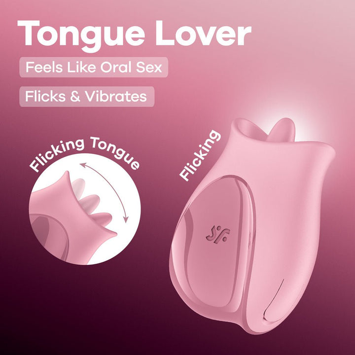 Satisfyer Tongue Lover - Pink USB Rechargeable Flicking Stimulator – Sex toys NZ by Naughtyhut. Discreet delivery nationwide.