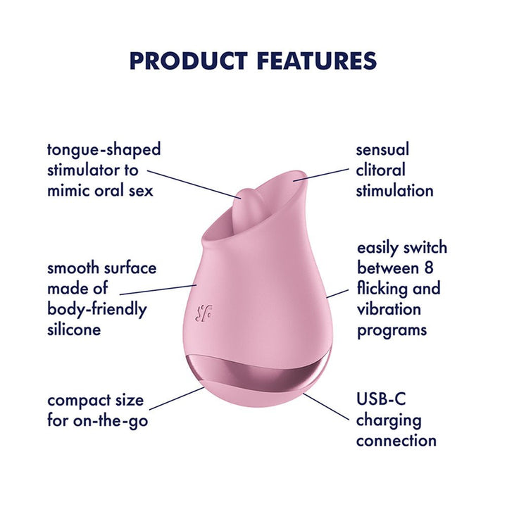 Satisfyer Tongue Player - Pink USB Rechargeable Flicking Stimulator – Sex toys NZ by Naughtyhut. Discreet delivery nationwide.