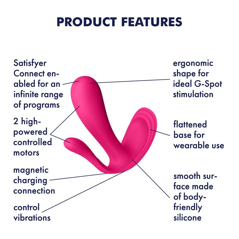 Buy Satisfyer Top Secret + - Pink Wearable Vibrator with App Control – Naughtyhut NZ sex toys online. Discreet delivery & top brands.