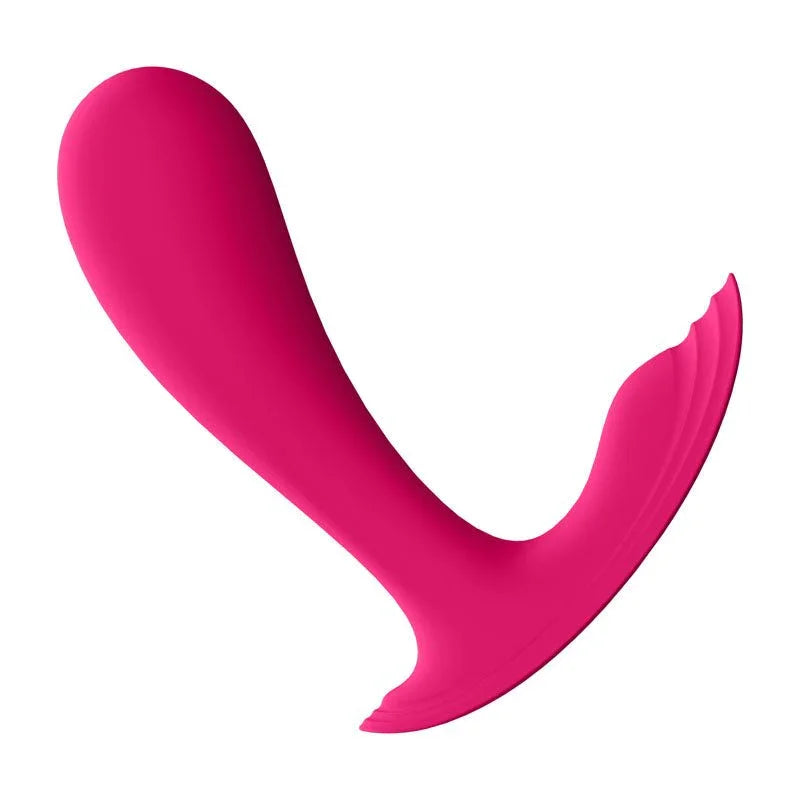 Satisfyer Top Secret - Wearable Vibrator in Pink, angled view