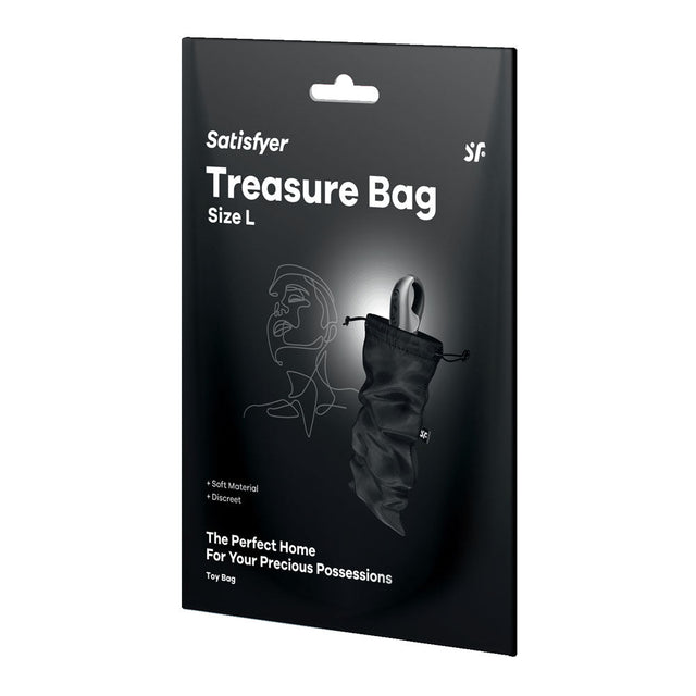 Buy Satisfyer Treasure Bag Large - Black - Black Large Toy Storage Bag – Naughtyhut NZ sex toys online. Discreet delivery & top brands.