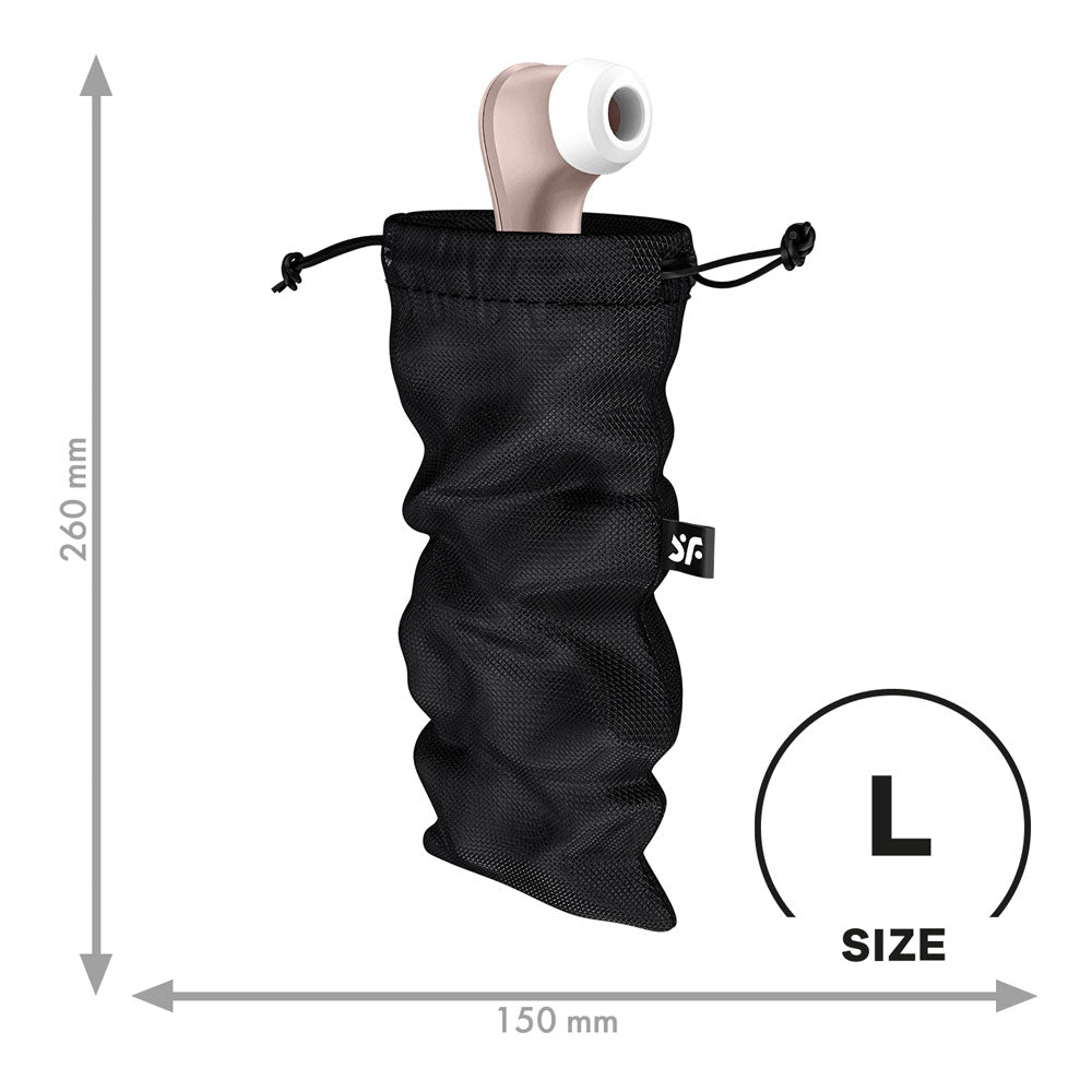 Satisfyer Treasure Bag Large - Black - Black Large Toy Storage Bag – Sex toys NZ by Naughtyhut. Discreet delivery nationwide.