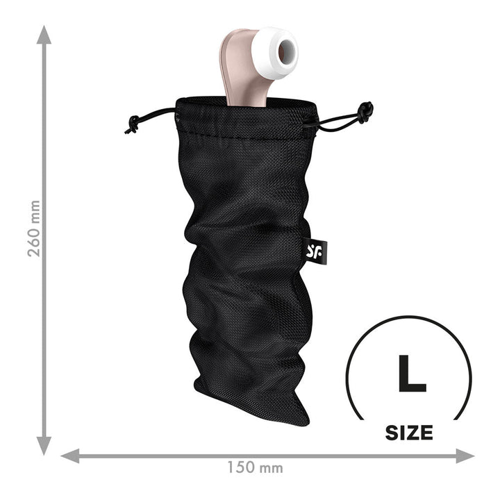 Satisfyer Treasure Bag Large - Black - Black Large Toy Storage Bag – Sex toys NZ by Naughtyhut. Discreet delivery nationwide.