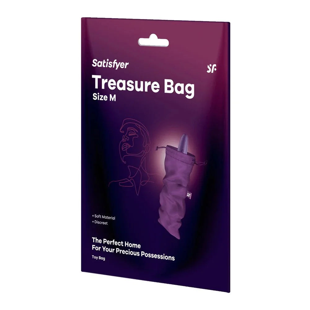Satisfyer Treasure Bag Medium - Medium Toy Storage Bag in Violet retail box