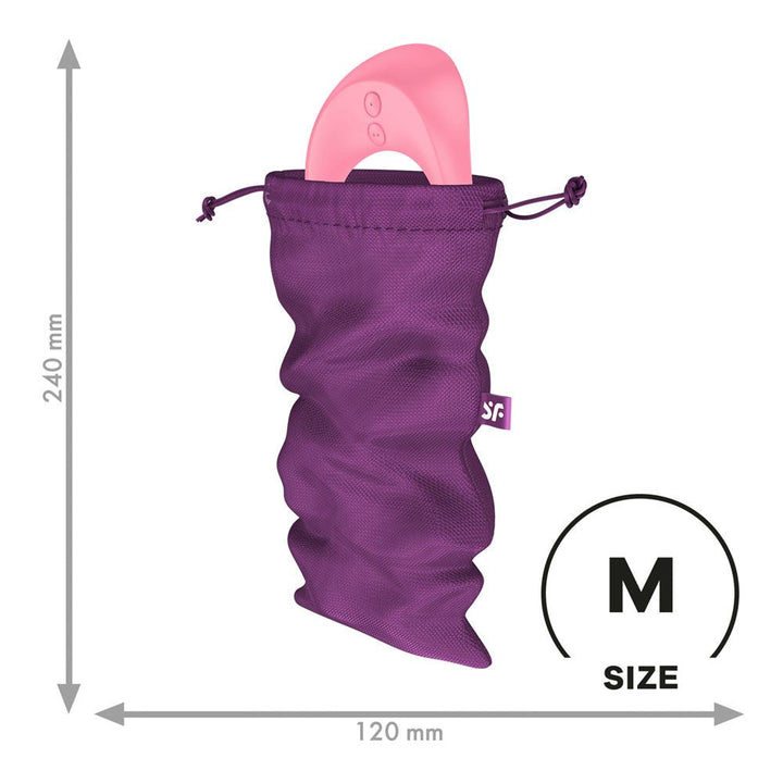 Satisfyer Treasure Bag Medium - Violet - Violet Medium Toy Storage Bag – Sex toys NZ by Naughtyhut. Discreet delivery nationwide.