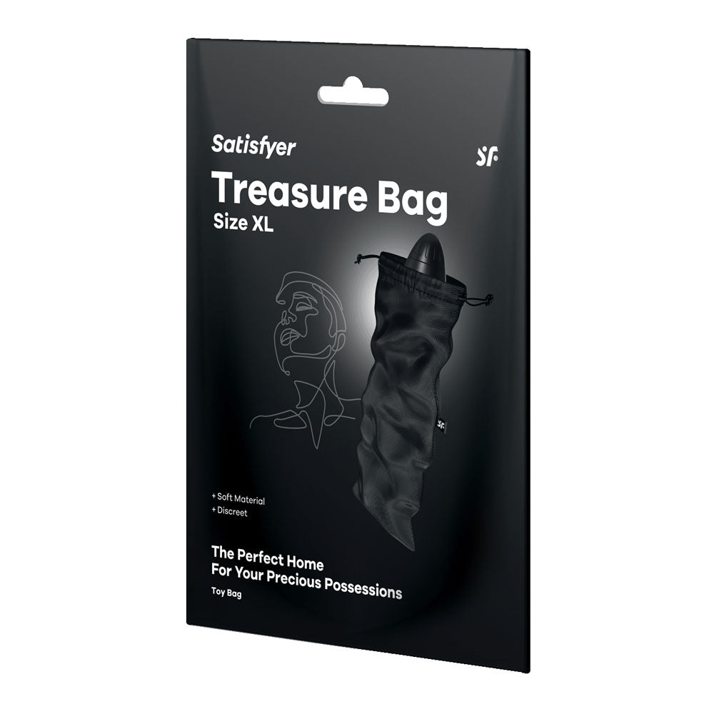 Satisfyer Treasure Bag XLarge - Black - Black XL Toy Storage Bag – Sex toys NZ by Naughtyhut. Discreet delivery nationwide.