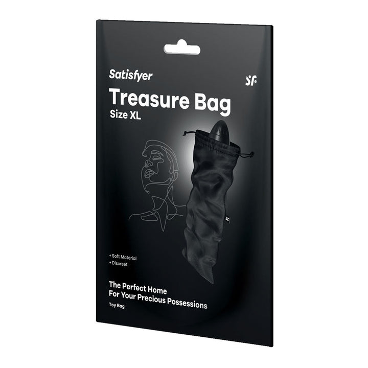 Satisfyer Treasure Bag XLarge - Black - Black XL Toy Storage Bag – Sex toys NZ by Naughtyhut. Discreet delivery nationwide.