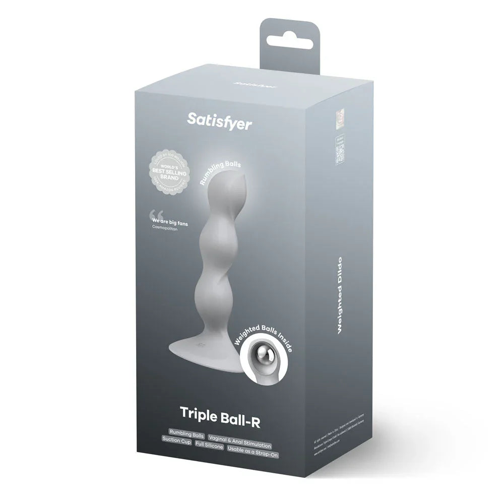 Satisfyer Triple Ball-R - Beaded Anal Plug in Grey retail box