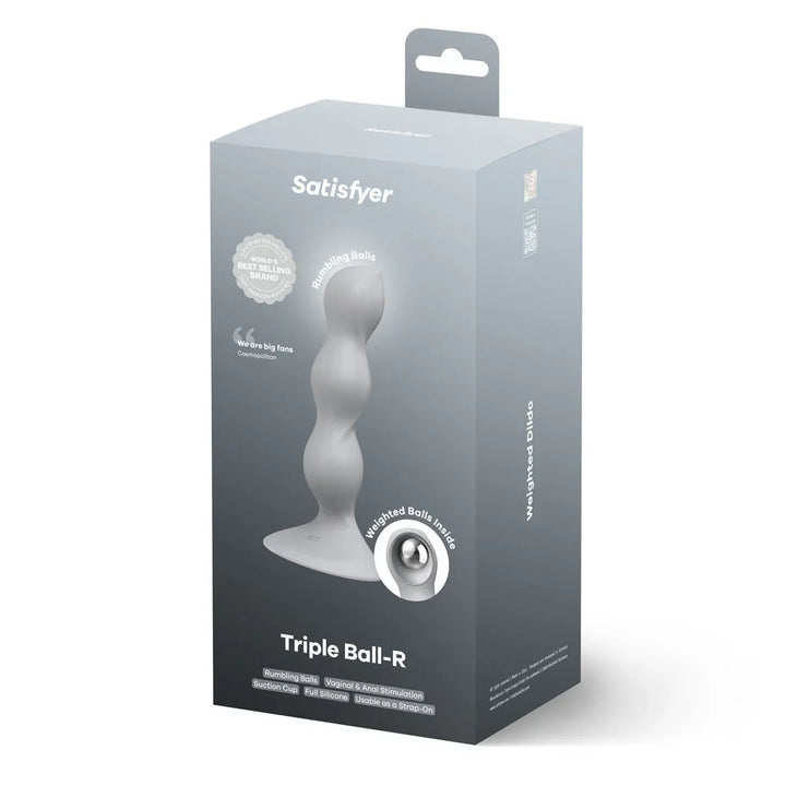 Satisfyer Triple Ball-R - Beaded Anal Plug in Grey retail box