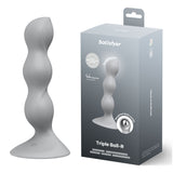 Buy Satisfyer Triple Ball - R - Grey - Grey Beaded Anal Plug – Naughtyhut NZ sex toys online. Discreet delivery & top brands.