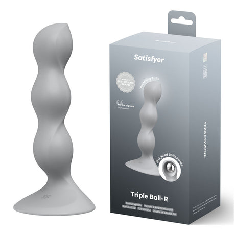 Buy Satisfyer Triple Ball - R - Grey - Grey Beaded Anal Plug – Naughtyhut NZ sex toys online. Discreet delivery & top brands.