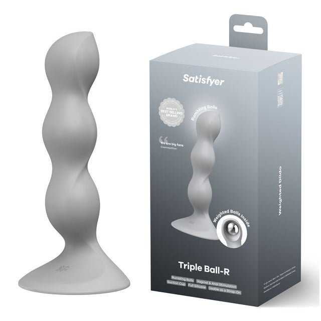 Buy Satisfyer Triple Ball - R - Grey - Grey Beaded Anal Plug – Naughtyhut NZ sex toys online. Discreet delivery & top brands.