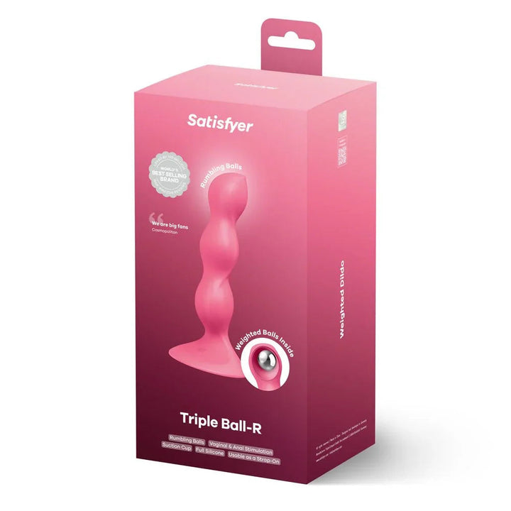 Satisfyer Triple Ball-R - Beaded Anal Plug in Red retail box
