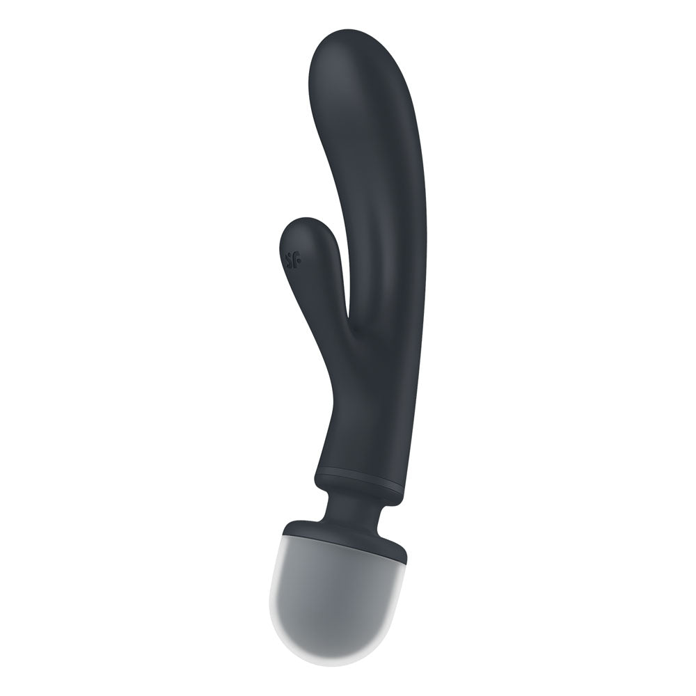 Buy Satisfyer Triple Lover - Grey USB Rechargeable Rabbit Vibrator and Massage Wand – Naughtyhut NZ sex toys online. Discreet delivery & top brands.