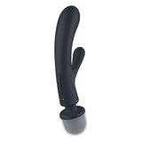 Buy Satisfyer Triple Lover - Grey USB Rechargeable Rabbit Vibrator and Massage Wand – Naughtyhut NZ sex toys online. Discreet delivery & top brands.