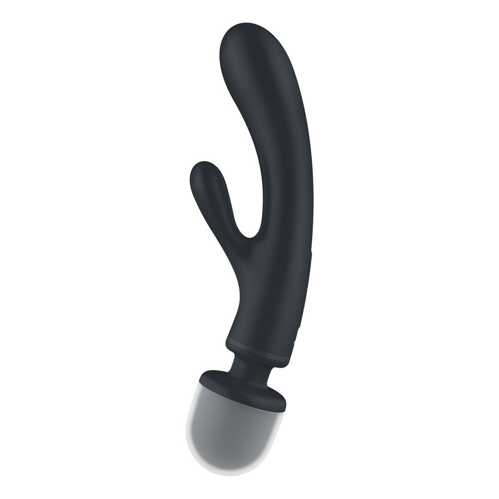 Satisfyer Triple Lover - Grey USB Rechargeable Rabbit Vibrator and Massage Wand – Sex toys NZ by Naughtyhut. Discreet delivery nationwide.