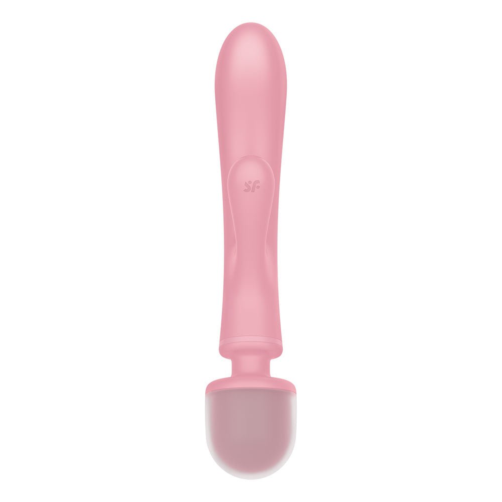 Satisfyer Triple Lover - Pink USB Rechargeable Rabbit Vibrator and Massage Wand – Sex toys NZ by Naughtyhut. Discreet delivery nationwide.