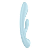 Buy Satisfyer Triple Oh - Light Blue USB Rechargeable Rabbit Vibrator – Naughtyhut NZ sex toys online. Discreet delivery & top brands.