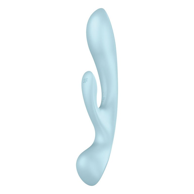 Buy Satisfyer Triple Oh - Light Blue USB Rechargeable Rabbit Vibrator – Naughtyhut NZ sex toys online. Discreet delivery & top brands.