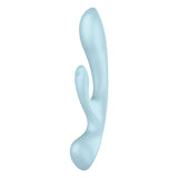 Buy Satisfyer Triple Oh - Light Blue USB Rechargeable Rabbit Vibrator – Naughtyhut NZ sex toys online. Discreet delivery & top brands.