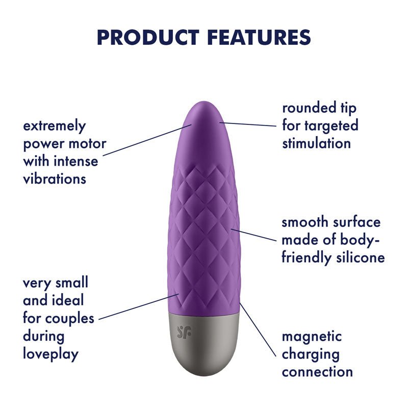 Buy Satisfyer Ultra Power Bullet 5 - Purple USB Rechargeable Bullet – Naughtyhut NZ sex toys online. Discreet delivery & top brands.