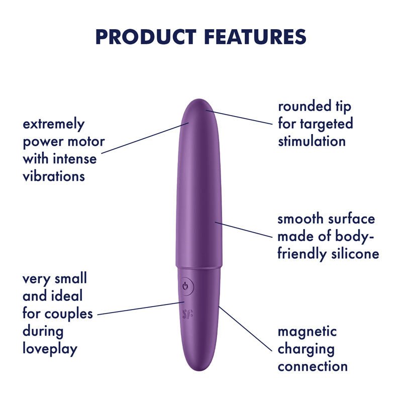 Satisfyer Ultra Power Bullet 6 - Purple USB Rechargeable Bullet – Sex toys NZ by Naughtyhut. Discreet delivery nationwide.