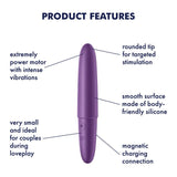 Buy Satisfyer Ultra Power Bullet 6 - Purple USB Rechargeable Bullet – Naughtyhut NZ sex toys online. Discreet delivery & top brands.