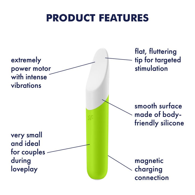 Satisfyer Ultra Power Bullet 7 - Green USB Rechargeable Bullet – Sex toys NZ by Naughtyhut. Discreet delivery nationwide.