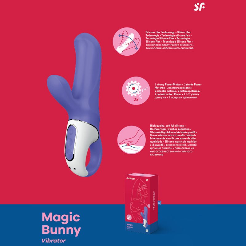 Buy Satisfyer Vibes - Magic Bunny - Purple USB Rechargeable Rabbit Vibrator – Naughtyhut NZ sex toys online. Discreet delivery & top brands.