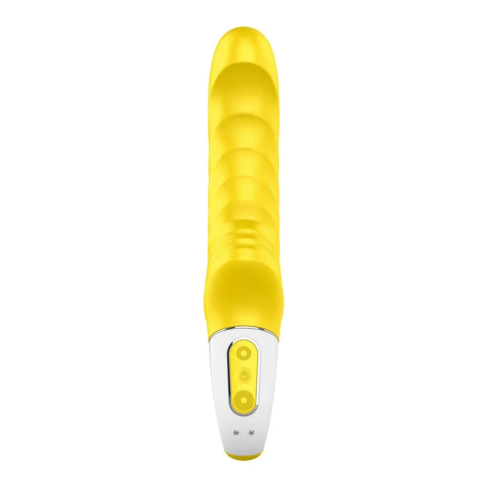 Satisfyer Vibes - Yummy Sunshine - Vibrator in Yellow, angled view