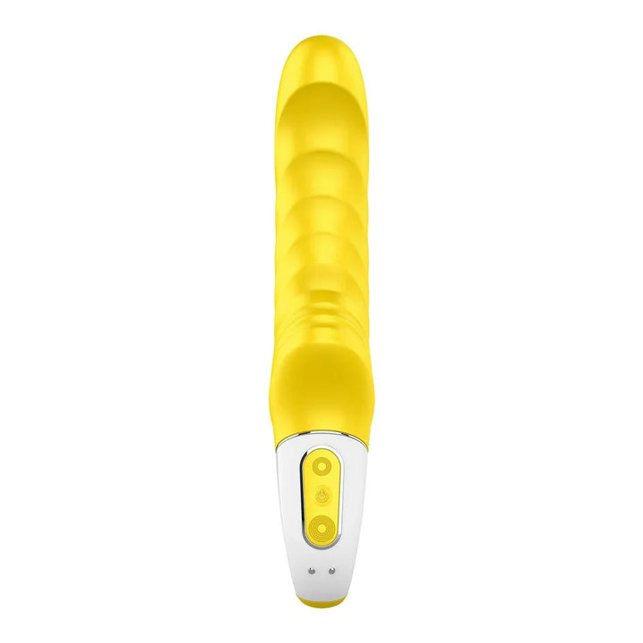 Satisfyer Vibes - Yummy Sunshine - Vibrator in Yellow, angled view