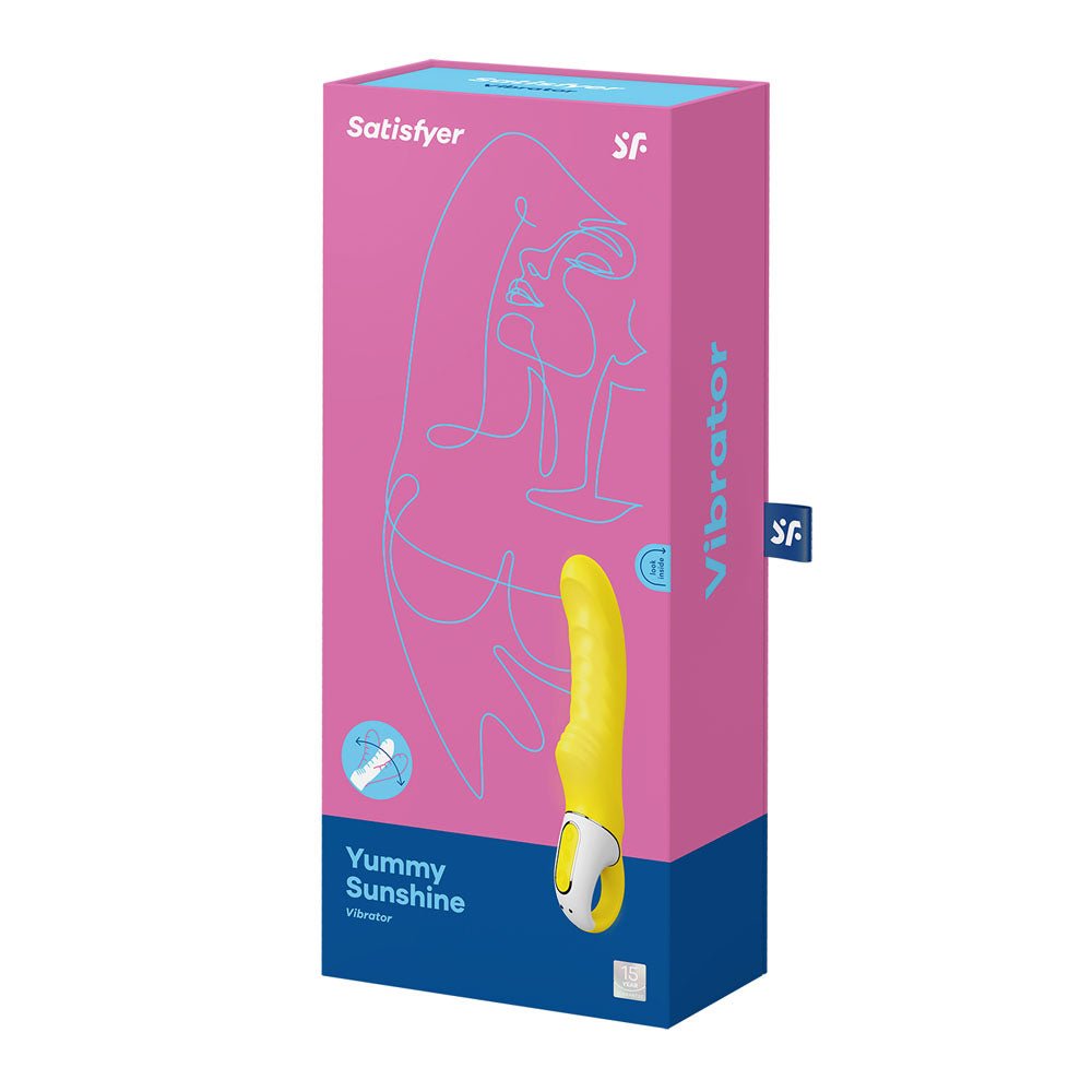 Buy Satisfyer Vibes - Yummy Sunshine - Yellow USB Rechargeable Vibrator – Naughtyhut NZ sex toys online. Discreet delivery & top brands.