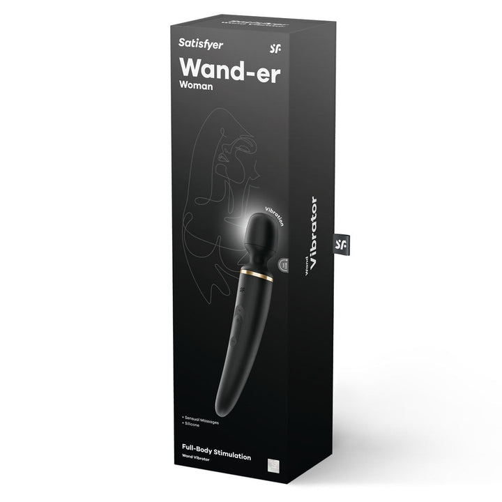 Satisfyer Wand - er Woman - Black USB Rechargeable Massager Wand – Sex toys NZ by Naughtyhut. Discreet delivery nationwide.