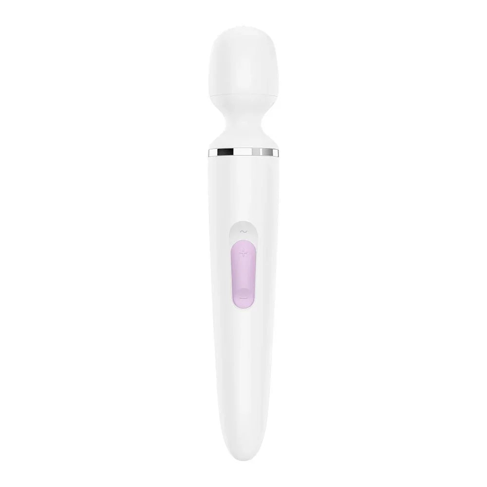 Satisfyer Wand-er Woman - Massager Wand in White, angled view