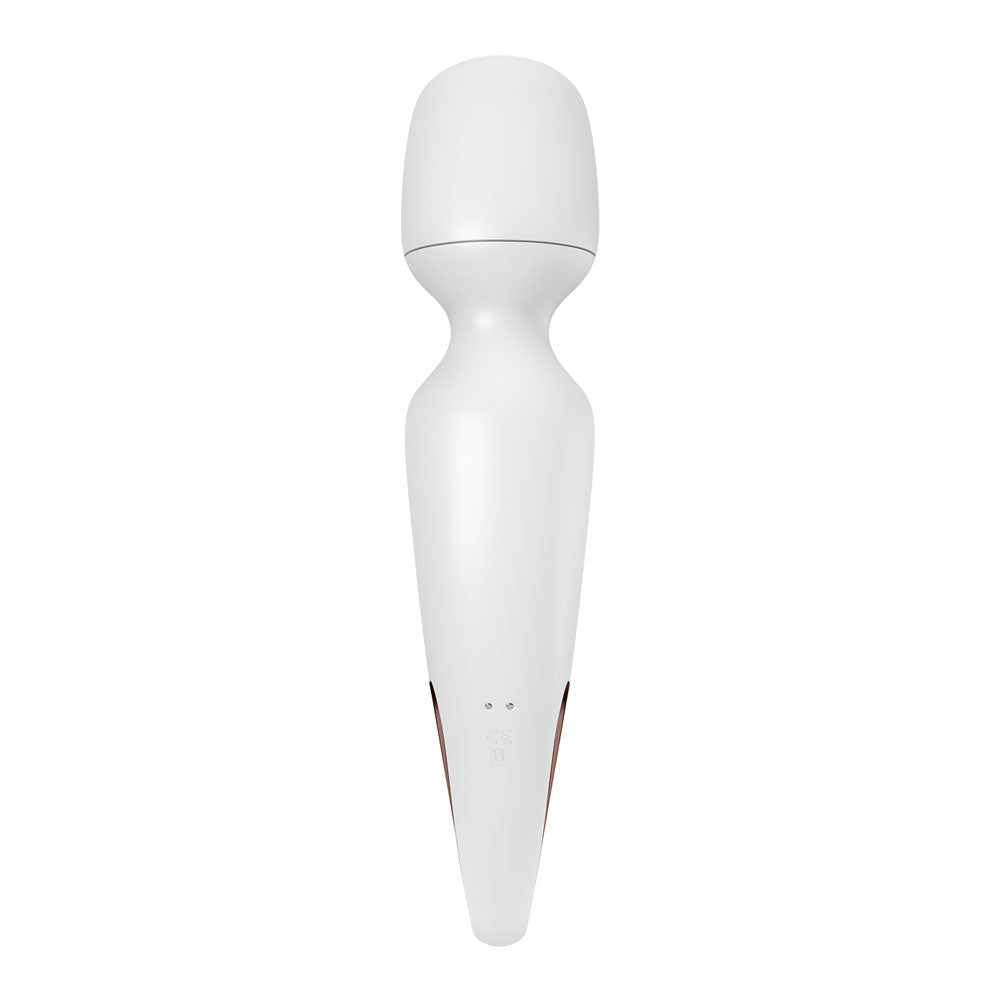 Satisfyer Wand - erland - White - White/Rose Gold USB Rechargeable Massage Wand – Sex toys NZ by Naughtyhut. Discreet delivery nationwide.