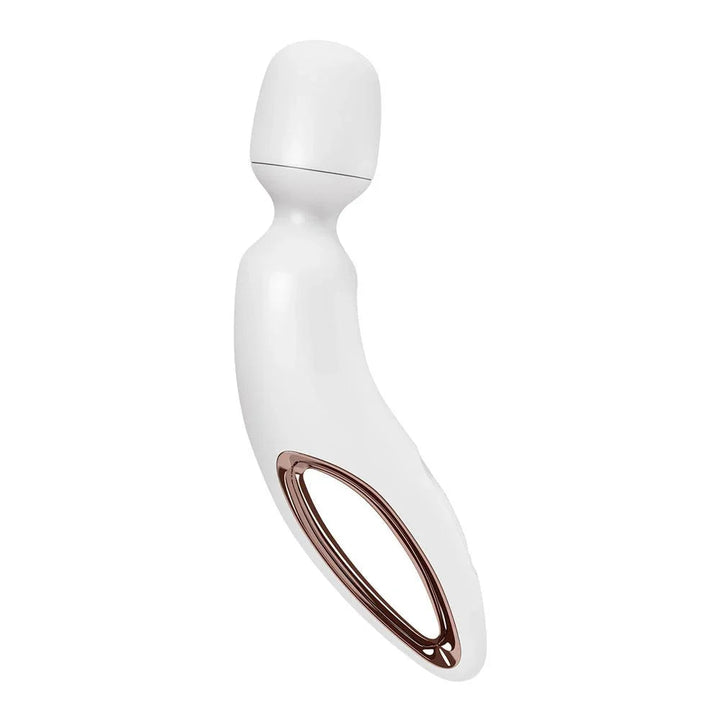 Satisfyer Wand-erland Wand Vibrator Massager in White, front view