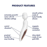 Buy Satisfyer Wand - erland - White - White/Rose Gold USB Rechargeable Massage Wand – Naughtyhut NZ sex toys online. Discreet delivery & top brands.
