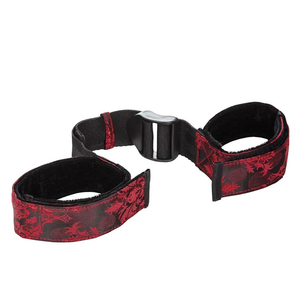 Scandal Bicep Restraint fastened flat, buckle centred between cuffs