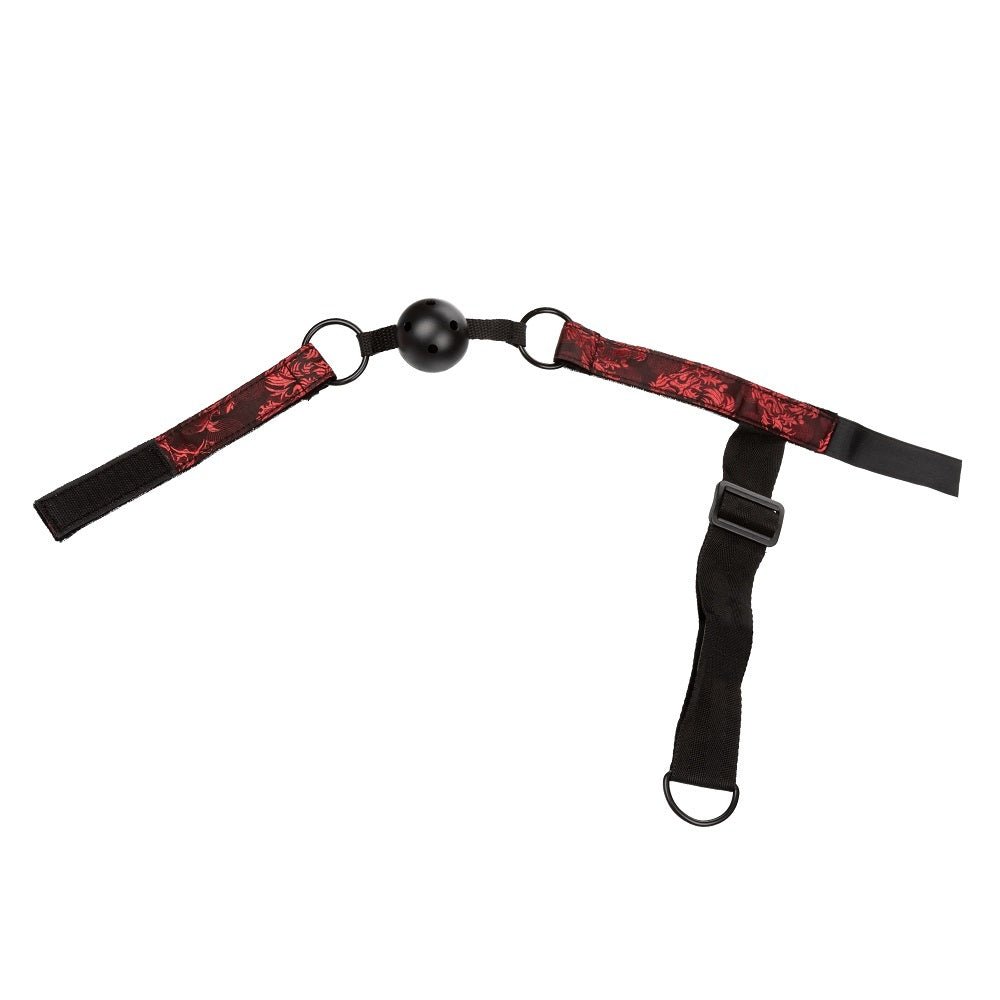 Buy Scandal Breathable Ball Gag With Cuffs Red – Naughtyhut NZ sex toys online. Discreet delivery & top brands.