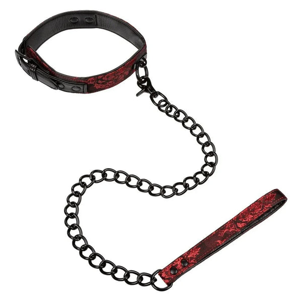 CalExotics Scandal Collar with Leash Red