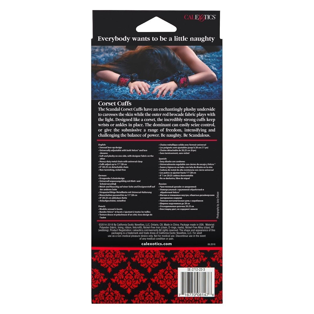 Scandal Corset Cuffs Red – Sex toys NZ by Naughtyhut. Discreet delivery nationwide.