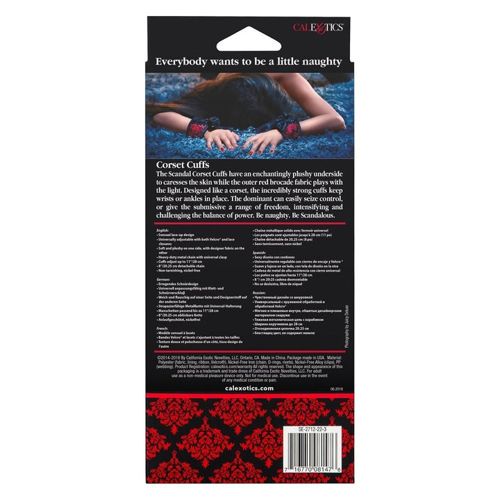 Scandal Corset Cuffs Red – Sex toys NZ by Naughtyhut. Discreet delivery nationwide.
