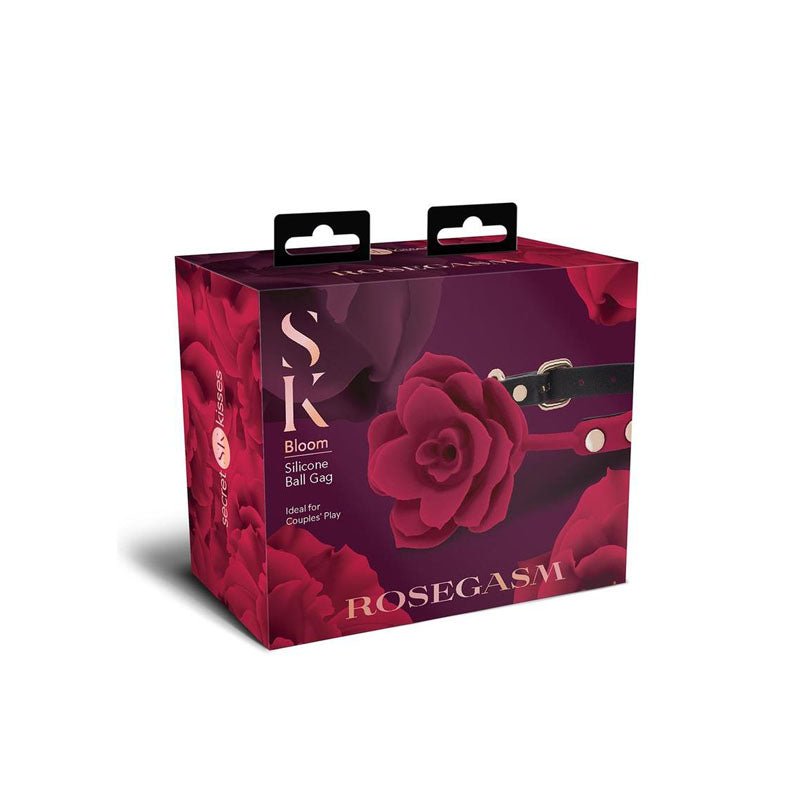 Buy Secret Kisses ROSEGASM BLOOM SILICONE GAG - Rose Red Mouth Restraint – Naughtyhut NZ sex toys online. Discreet delivery & top brands.