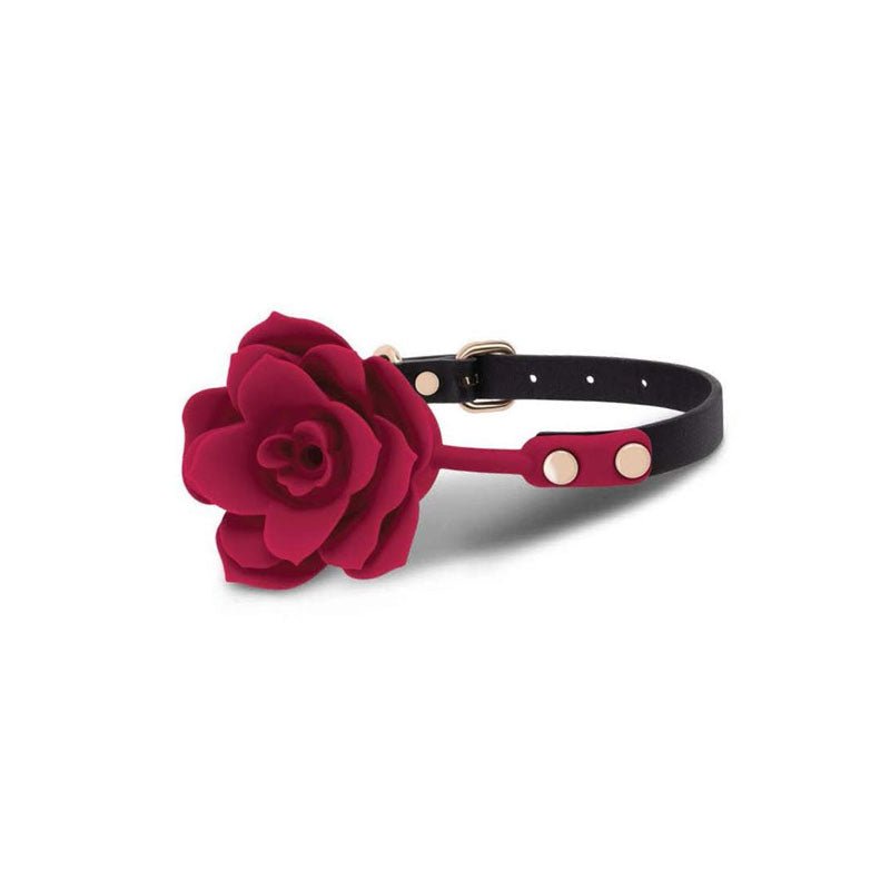 Buy Secret Kisses ROSEGASM BLOOM SILICONE GAG - Rose Red Mouth Restraint – Naughtyhut NZ sex toys online. Discreet delivery & top brands.