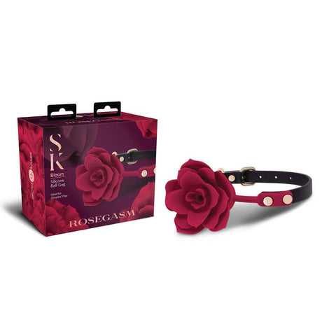 Buy Secret Kisses ROSEGASM BLOOM SILICONE GAG - Rose Red Mouth Restraint – Naughtyhut NZ sex toys online. Discreet delivery & top brands.