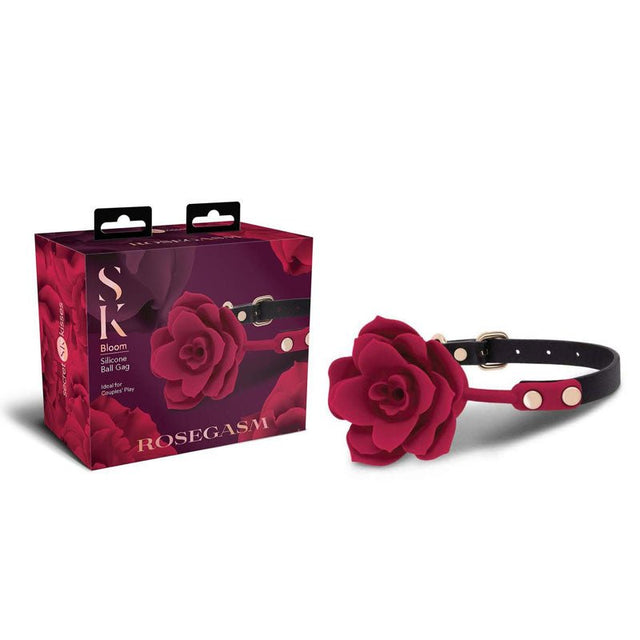 Buy Secret Kisses ROSEGASM BLOOM SILICONE GAG - Rose Red Mouth Restraint – Naughtyhut NZ sex toys online. Discreet delivery & top brands.