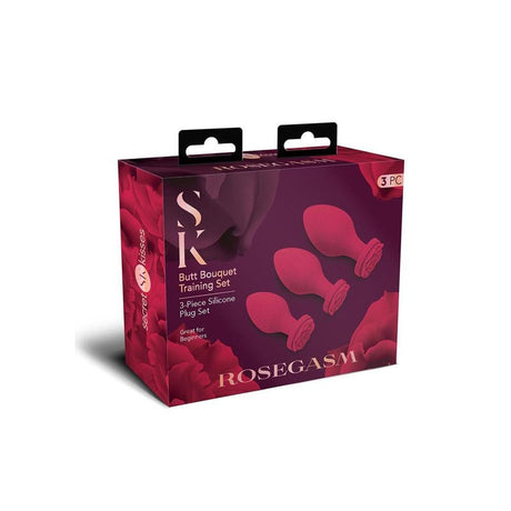 Buy Secret Kisses ROSEGASM BUTT BOUQUET Training Set - Rose Red Butt Plugs - Set of 3 Sizes – Naughtyhut NZ sex toys online. Discreet delivery & top brands.