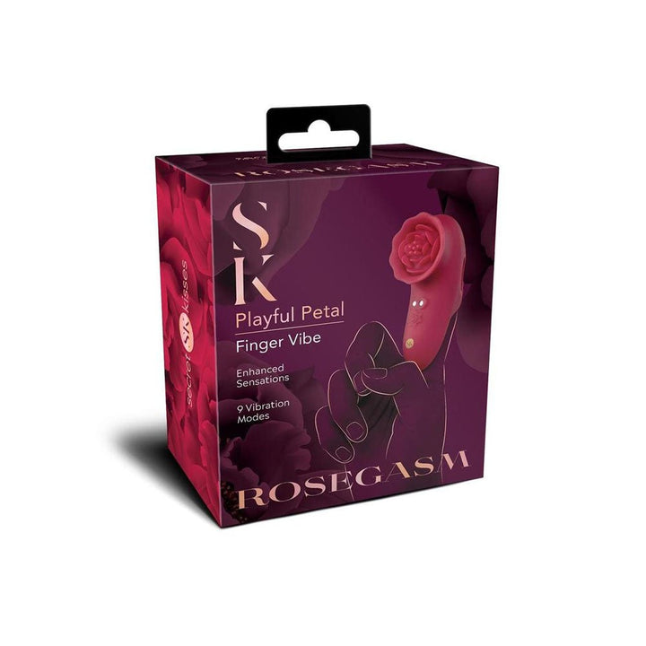 Secret Kisses ROSEGASM PLAYFUL PETAL - Red USB Rechargeable Finger Stimulator – Sex toys NZ by Naughtyhut. Discreet delivery nationwide.